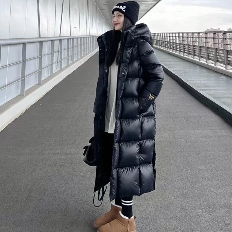 黑金羽绒羽绒服男女情侣冬季2023新款中长款过膝极寒超厚高