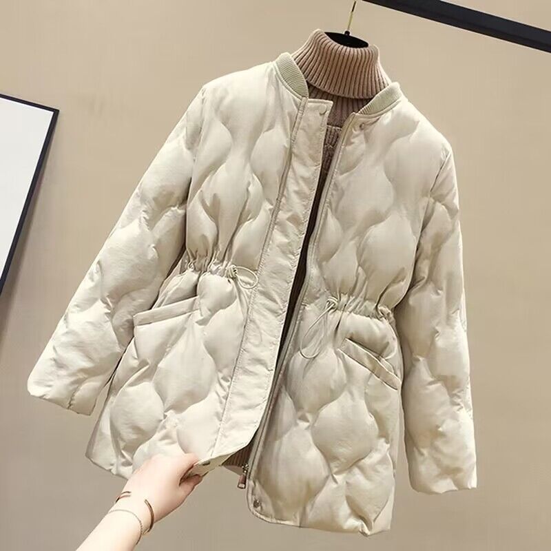 中款羽绒服外套女冬季韩系洋气收腰羽绒羽绒服小个子羽绒服