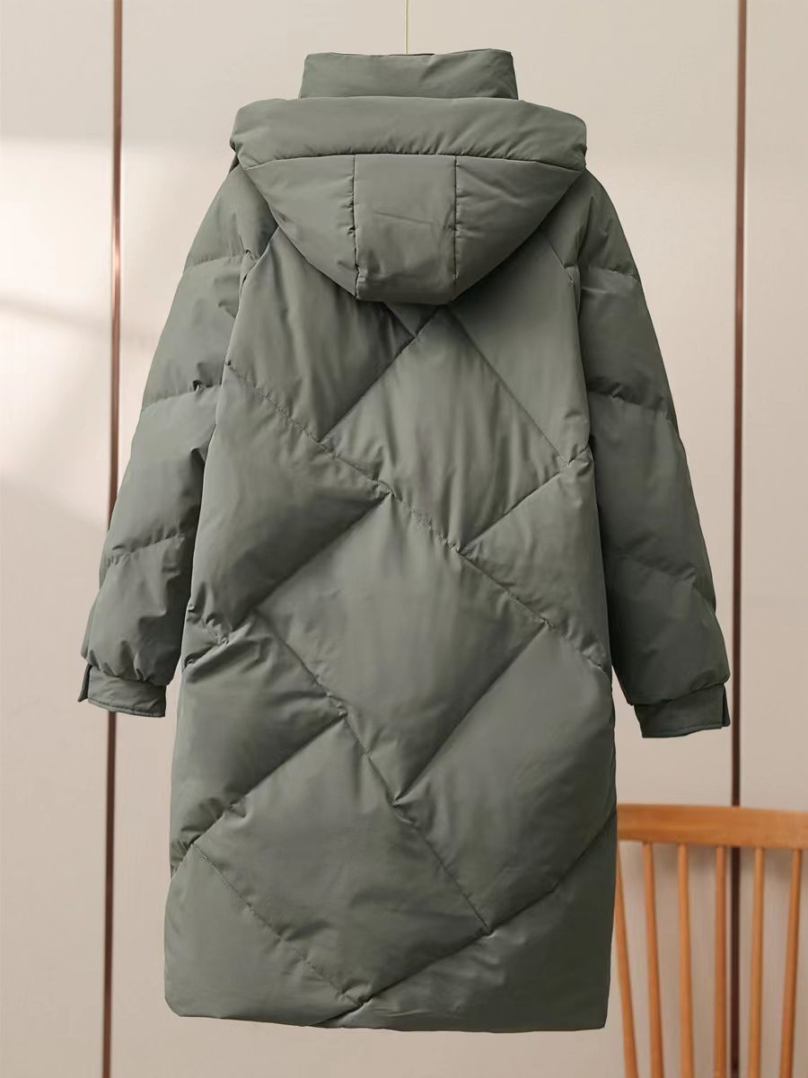新款2023新款中长款羽绒服女韩版宽松羽绒服冬季加厚保暖爆