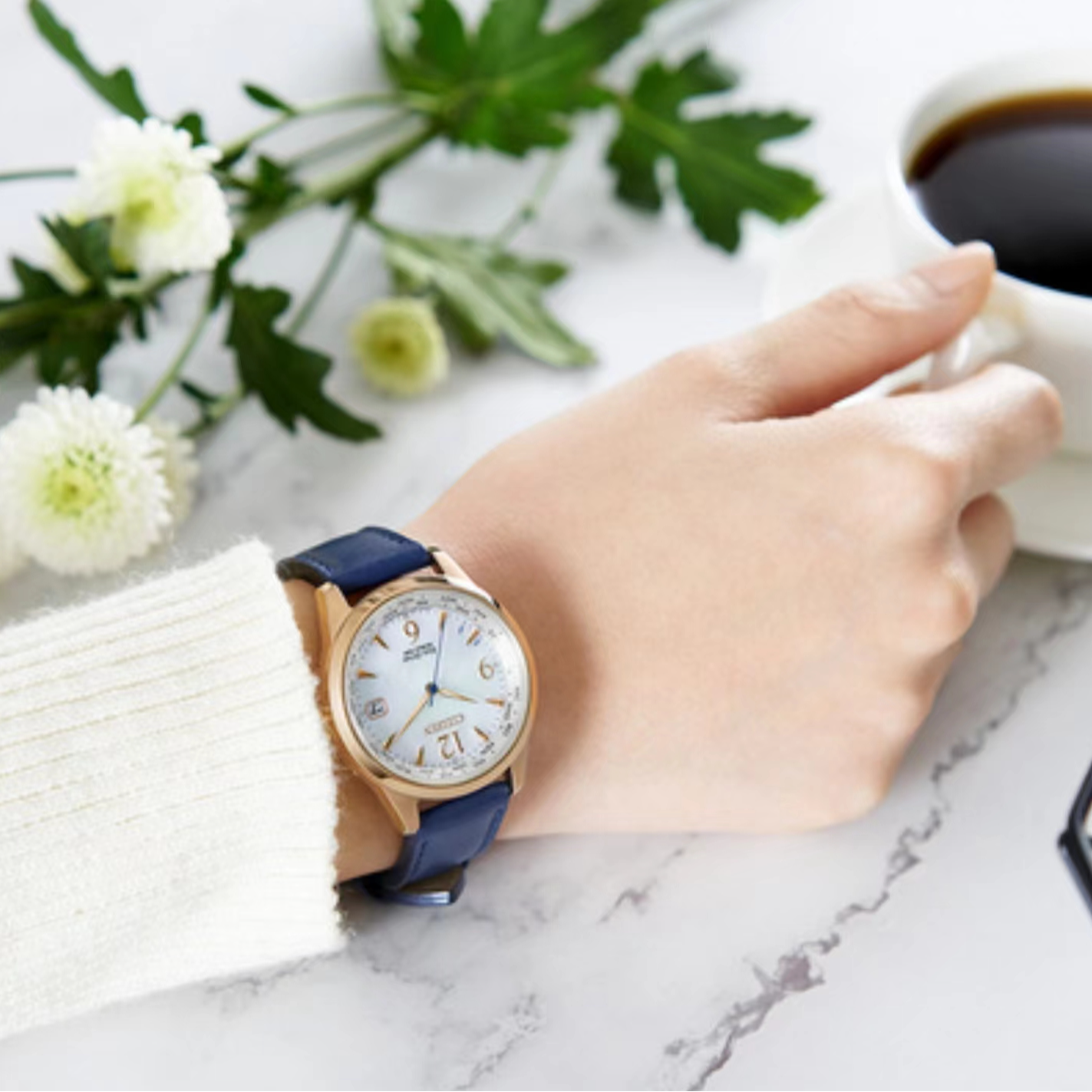 Citizen/西铁城西铁城万年历女表光动能万年历FC8003-06D女款气质