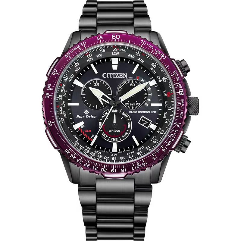 Citizen/西铁城PROMASTER系列彩色航空计时电波男表CB5009-55E