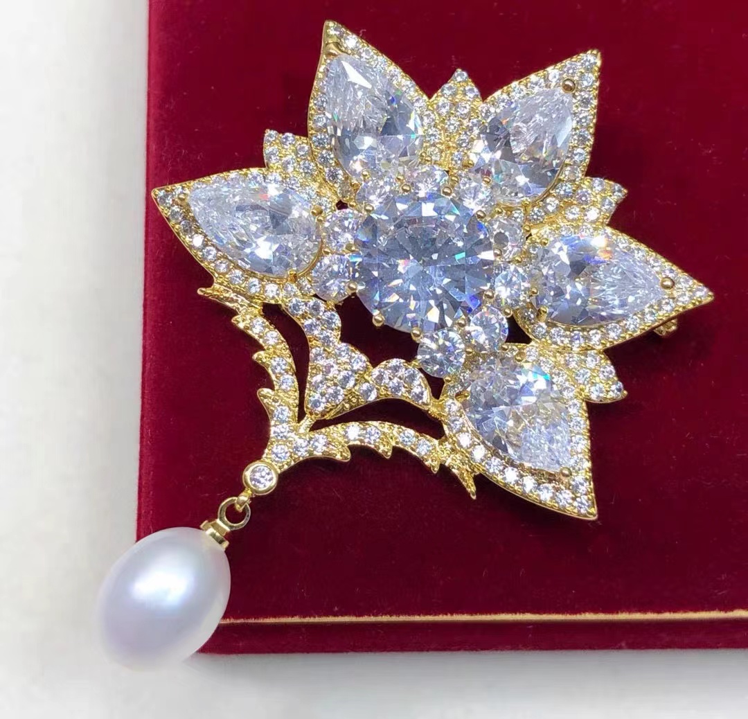 非金属胸针 胸花胸针胸花胸针轻奢时尚百搭金色精致优雅x1034