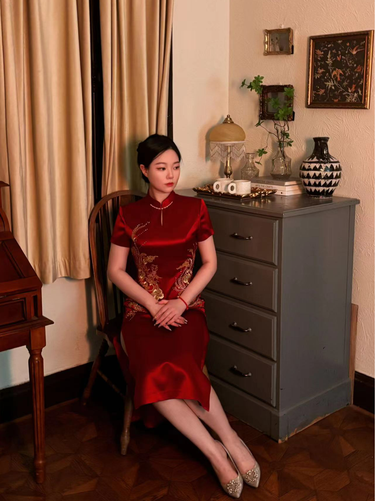 御颖旗袍喜婆婆妈妈婚宴妆国风古韵喜婆婆改良旗袍新中式旗袍