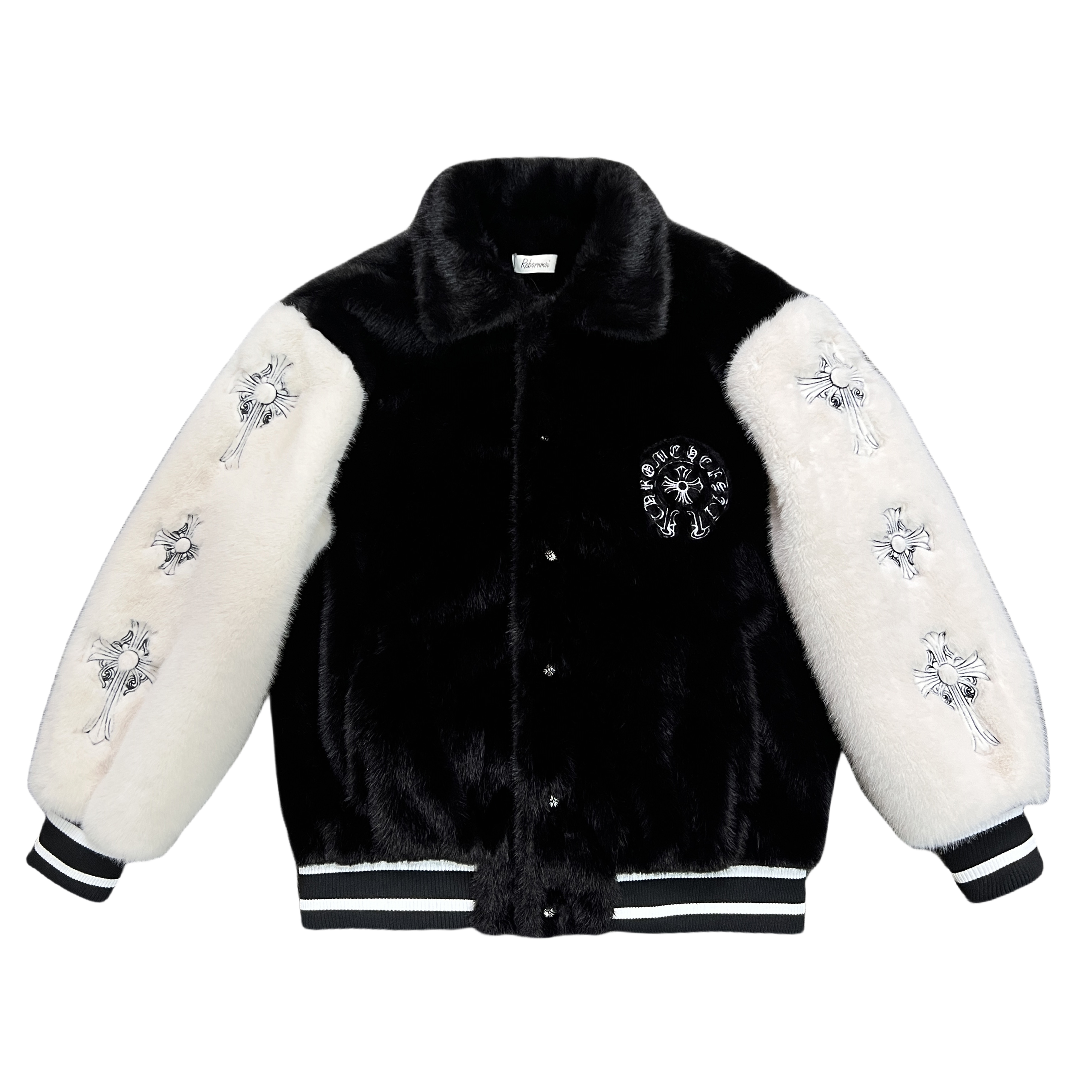 Rebornmoi2025重工高定秋冬休闲重工百搭刺绣毛茸茸加厚外套WT240