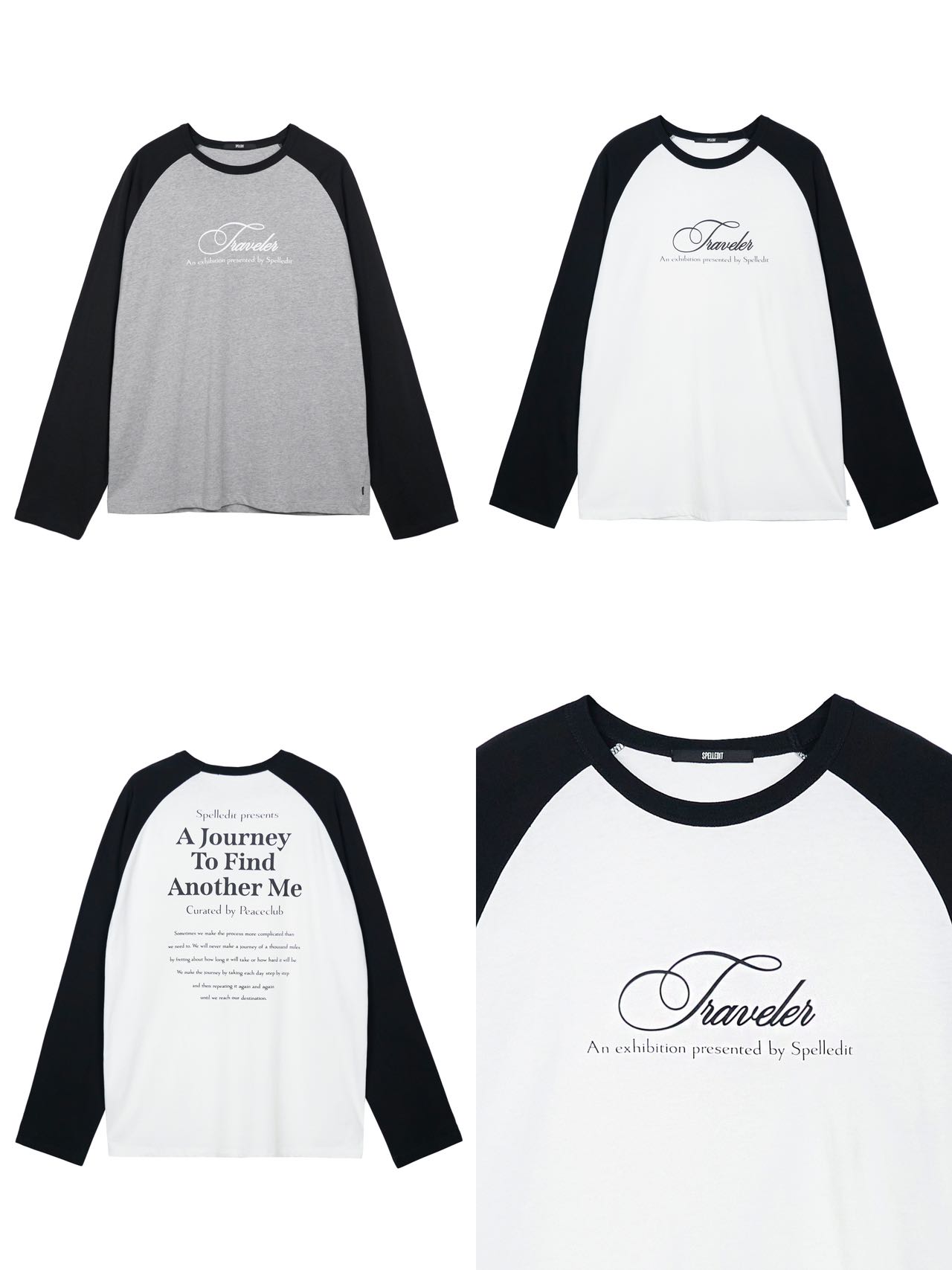 Spelledit拼色插肩长袖t恤 no退no换