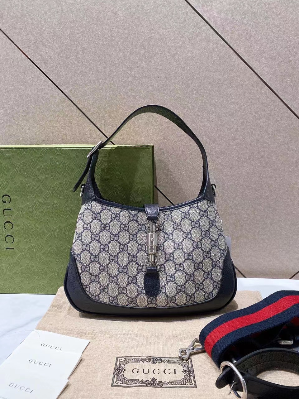 95新 GUCCI/古驰 帝爵奢品/95新/GUCCI/老花拼黑腋下包