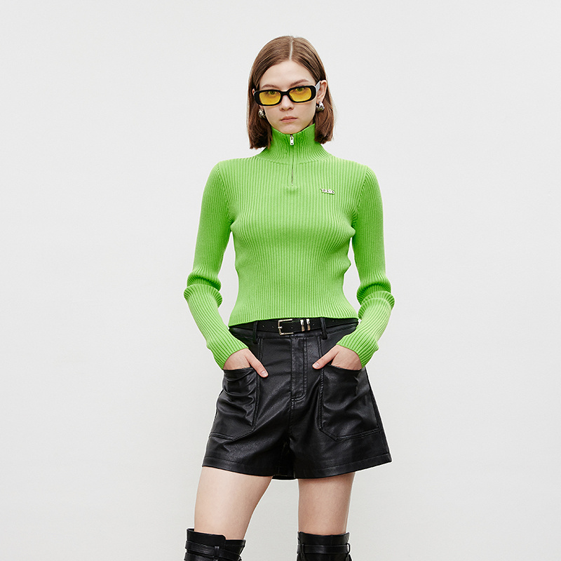 【大叔专属】Jamor高领半拉链黑色针织衫JAZ385182