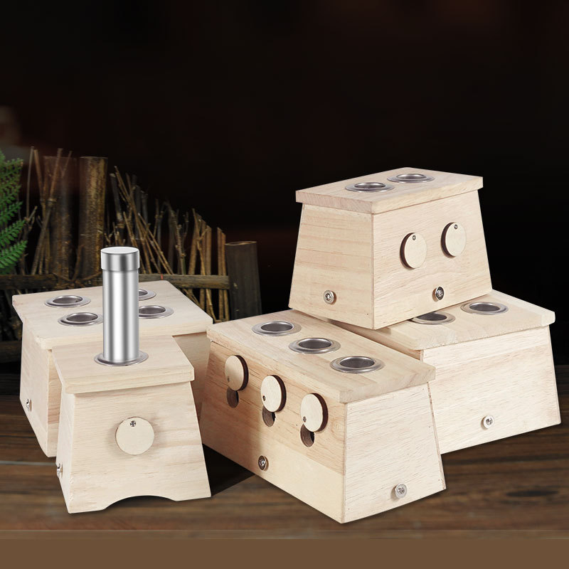 木制艾灸盒子随身灸家用器具熏灸中医院悬灸盒宫寒颈部柱工具大全