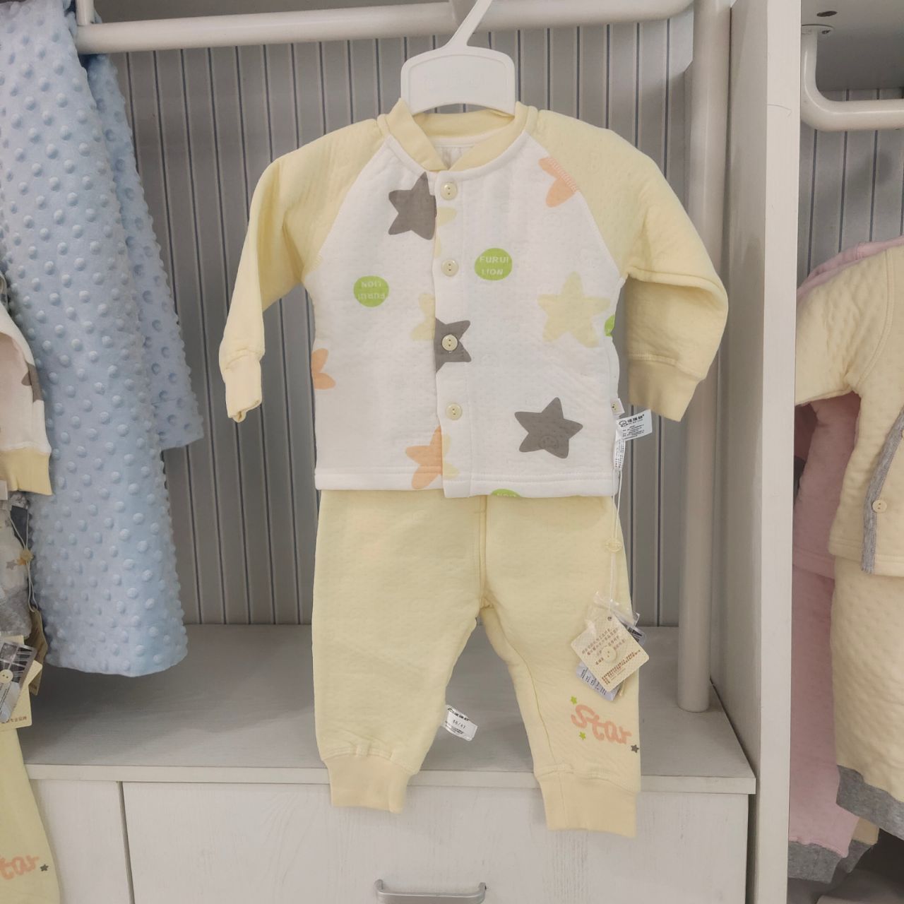 【童装老孟】 2795 星星派芦荟纤维保暖布对开套