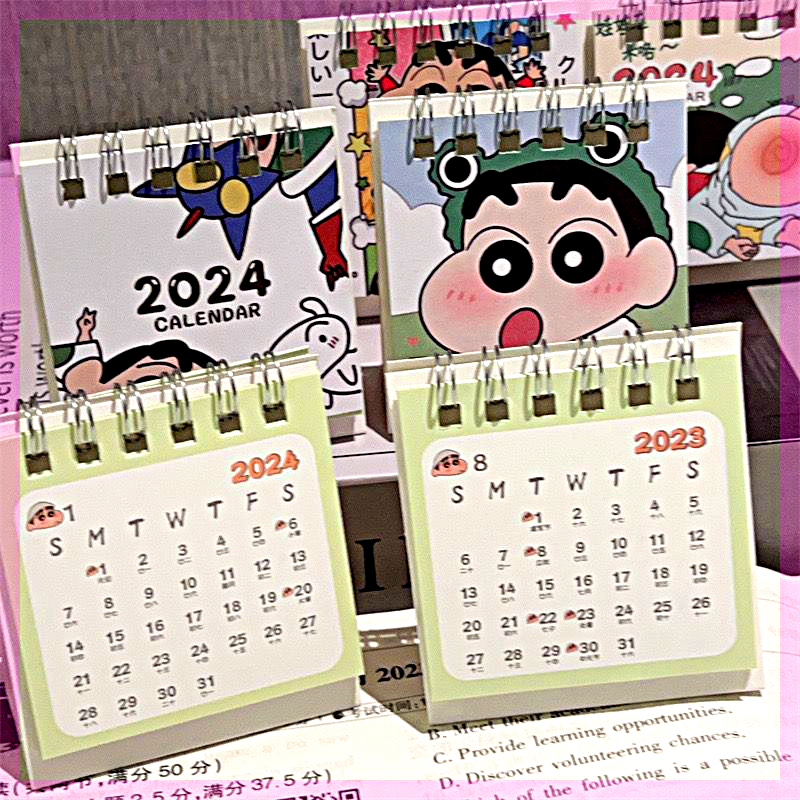 23新品2024年台历高颜值新款蜡笔小新日历桌面台历小号迷你少女心