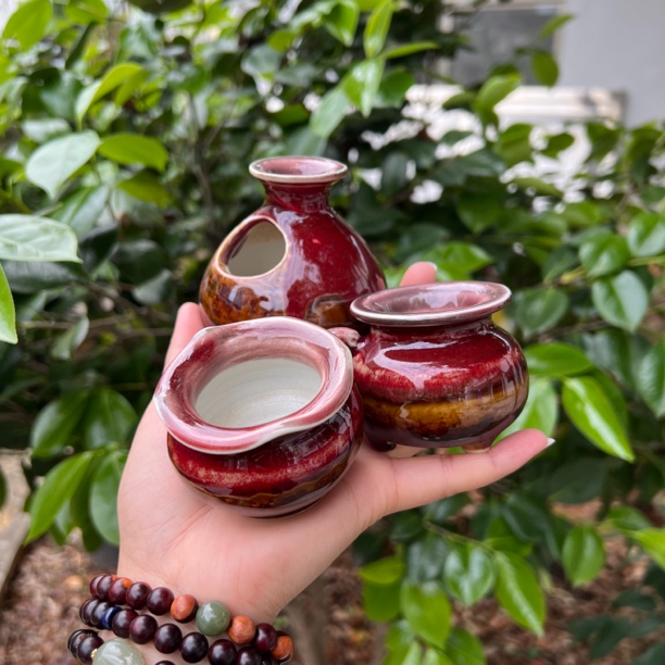 景德镇纯手工拉坯小茶壶拇指多肉盆 