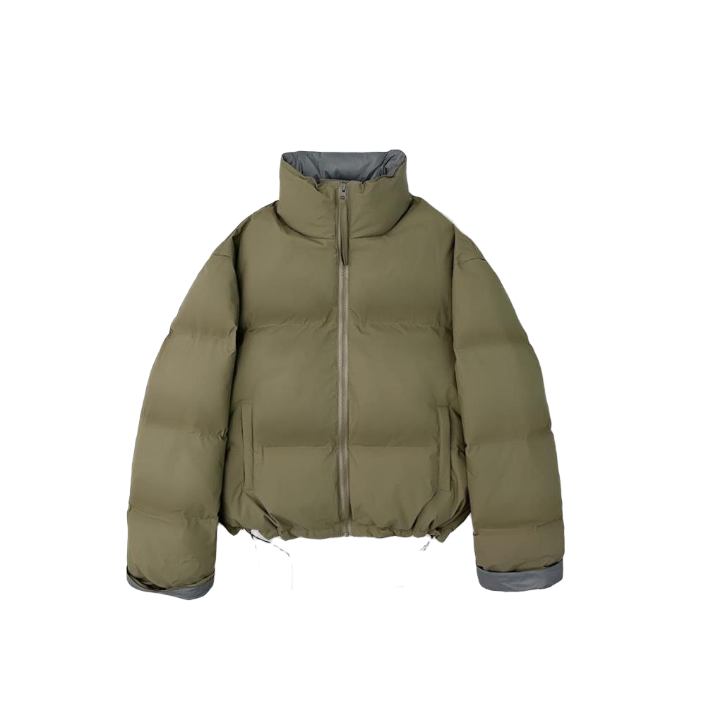 反季纯色短款羽绒服女文艺简约2023年新款韩版休闲撞色小个子冬装