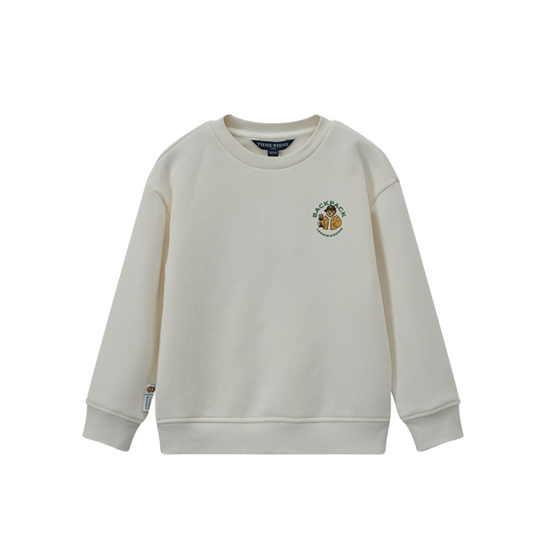 TeenieWeenie Kids小熊童装24冬休闲圆领套头加绒卫衣TKMW244T02A