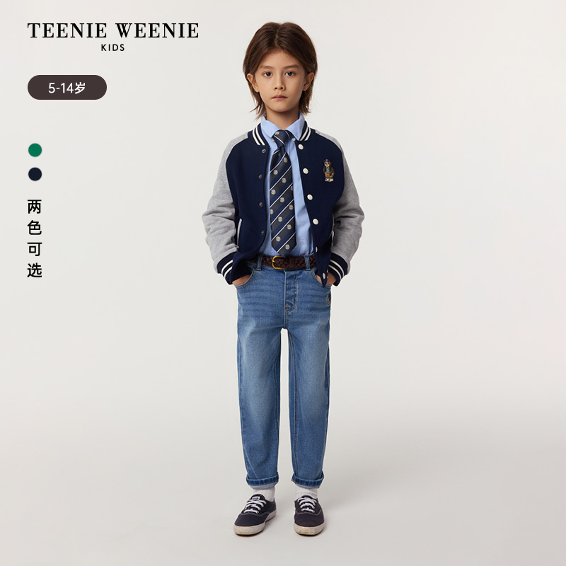 TeenieWeenie Kids小熊童装25学院风插肩袖棒球领卫衣TKMZ255105I