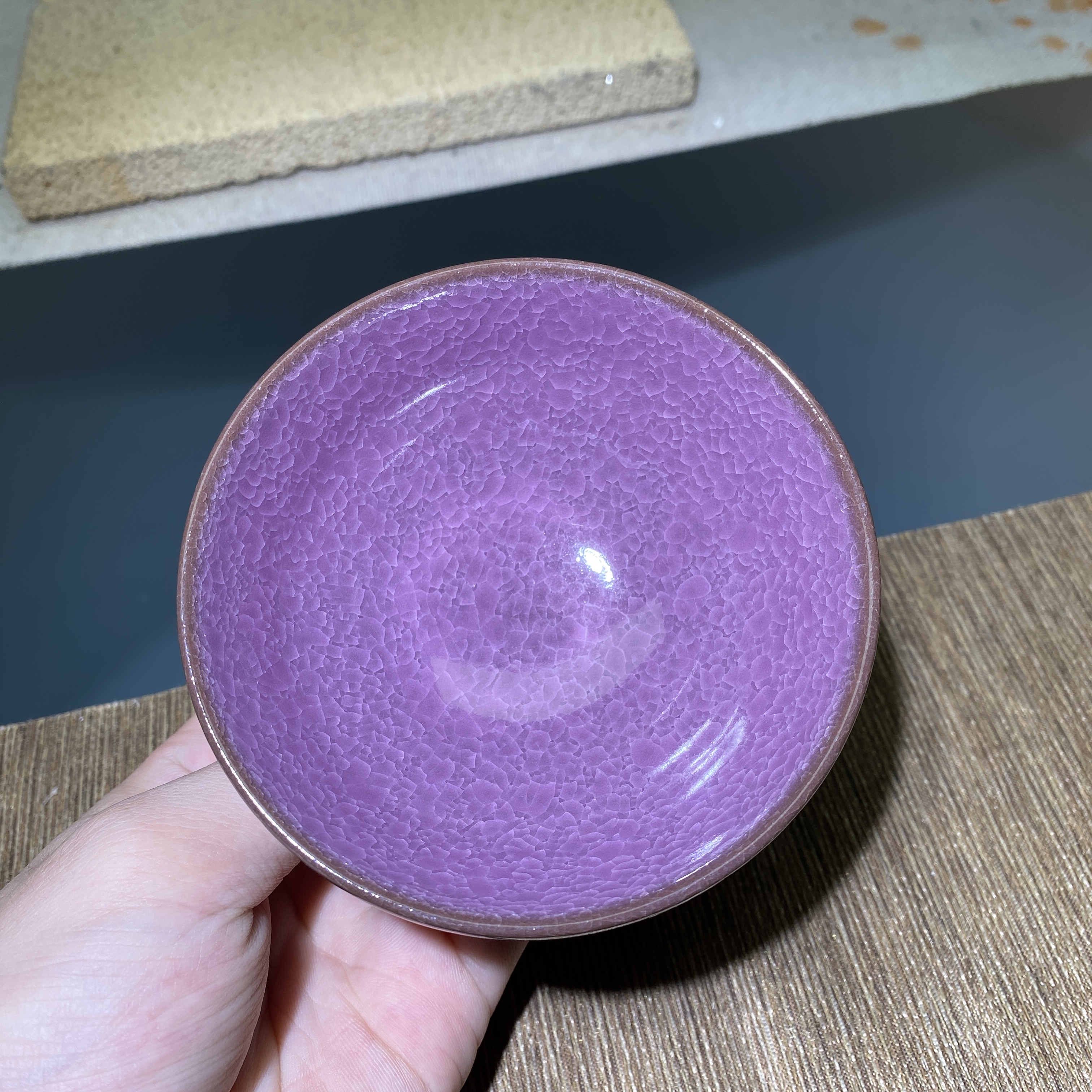 樱花之恋 玫瑰紫粉冰裂高端茶器陶瓷主人杯