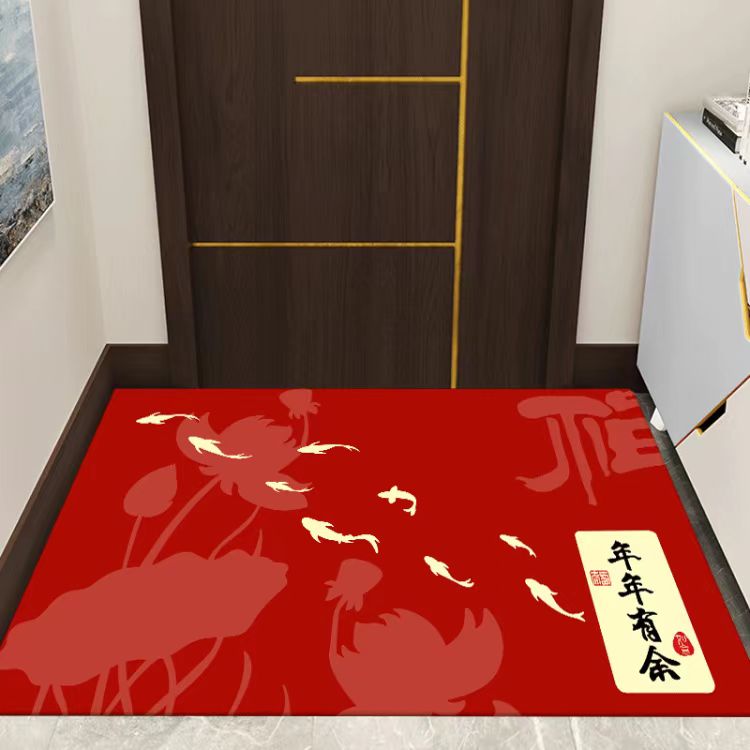 【2025新年新款红门垫】硅藻泥材质吸水防滑入户玄关脚垫国潮风