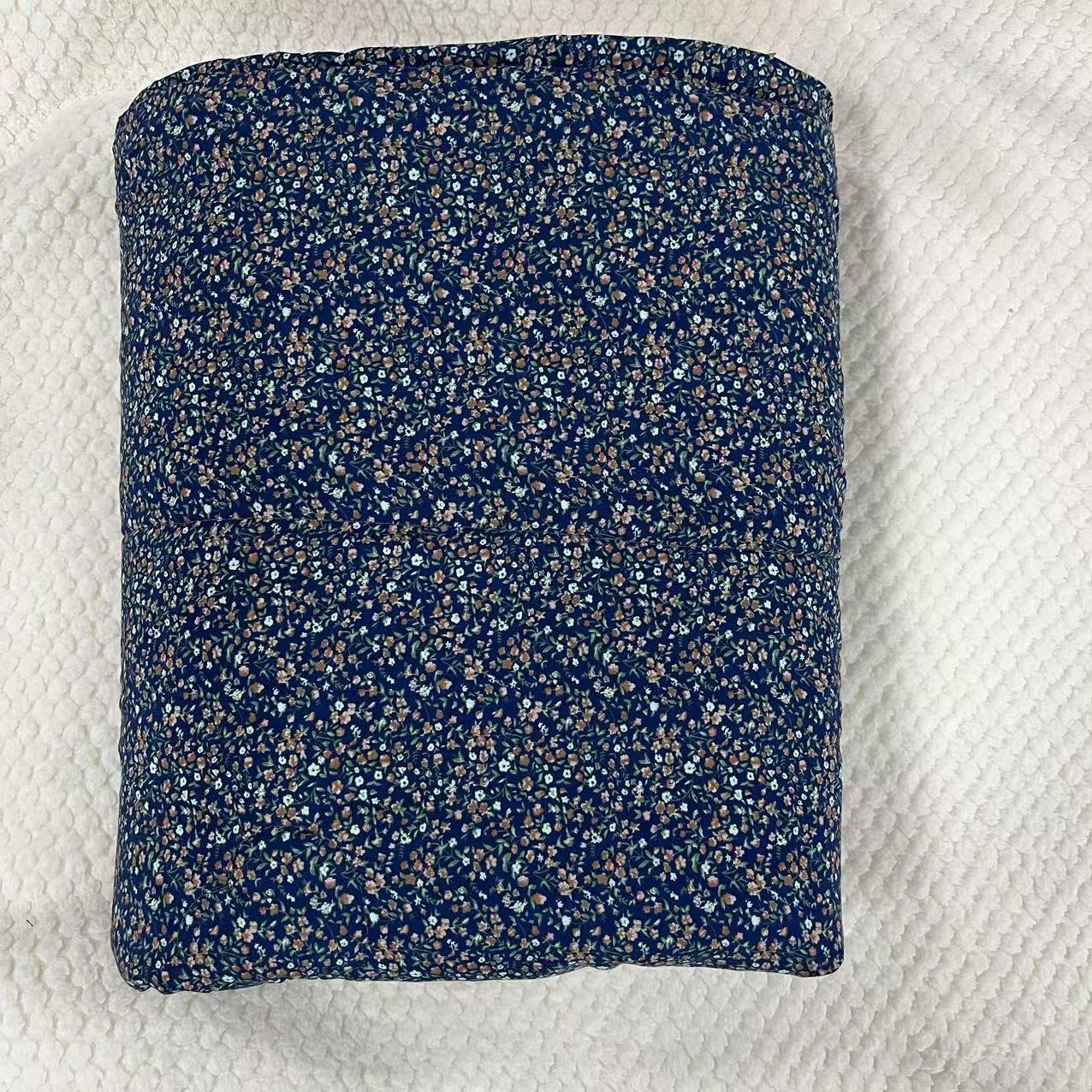 【绒兰】150*200cm数码印花棉绸夏凉被17# 藏青小花