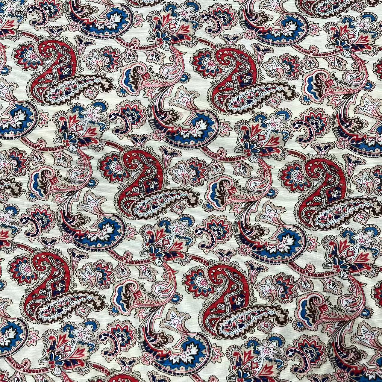 【绒兰】匠心制作！全棉数码印花竹节帆布面料 59号 腰果花