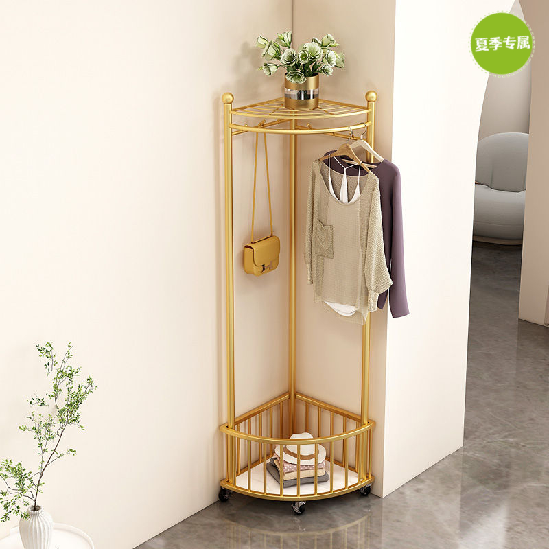 拐角衣架三角区衣架落地卧室挂衣架家用客厅网红轻奢转角衣帽架