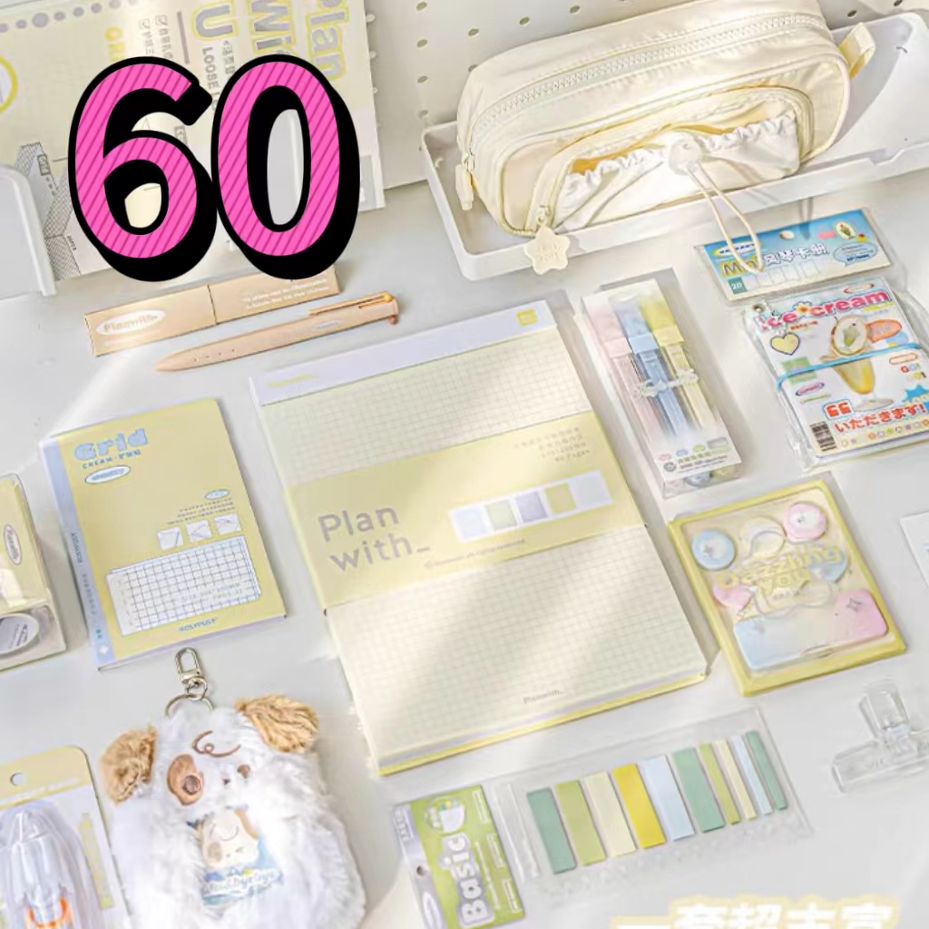 60号文具：文具，贴纸，本子，笔，套装【以直播间展示为主】