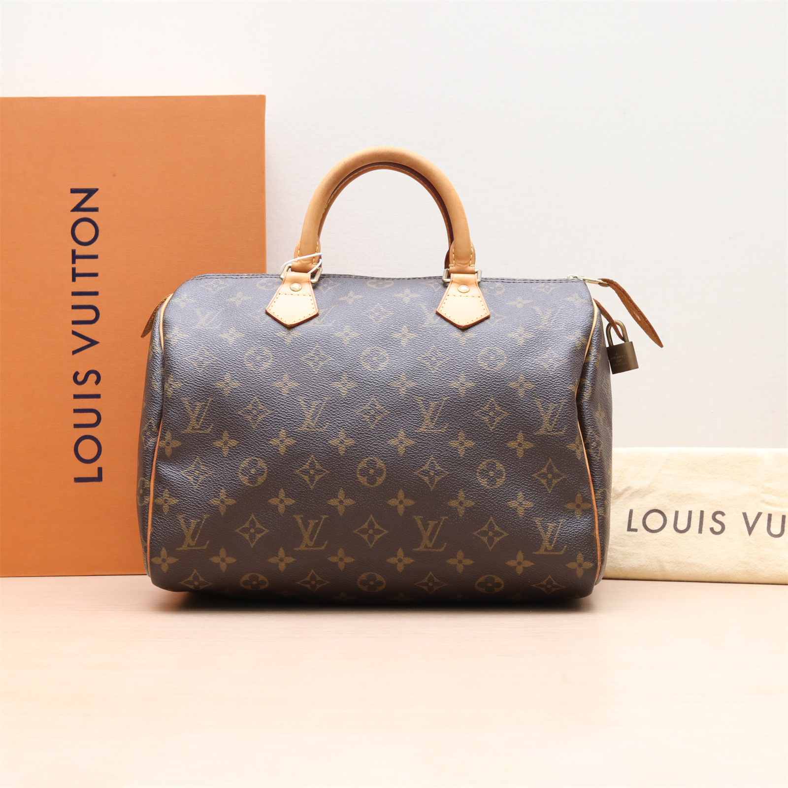 95新 LouisVuitton/路易威登 小花攀攀Speedy 30 无肩带 老花