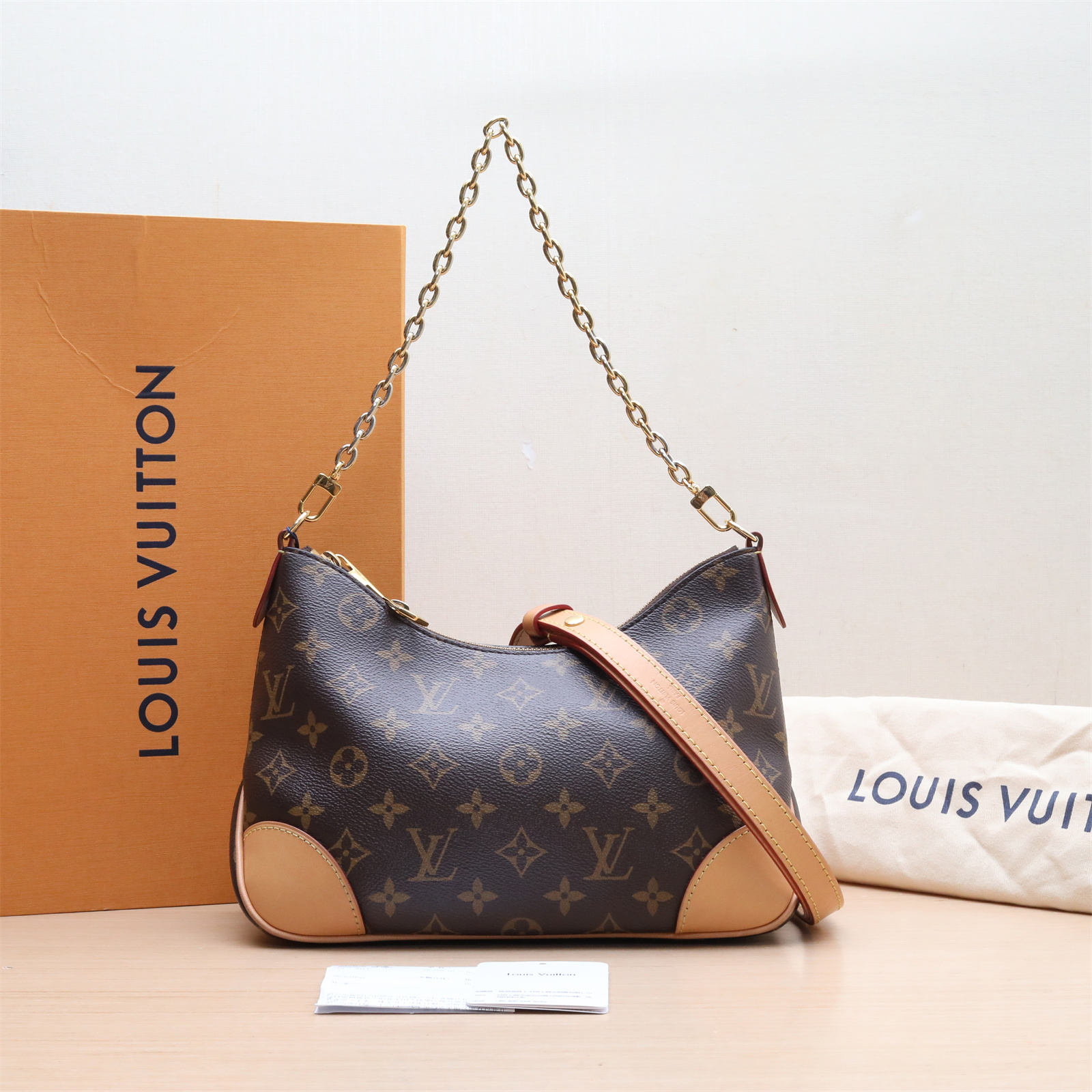 95新 LouisVuitton/路易威登 小花双双 牛角包 可拆卸肩带 芯片