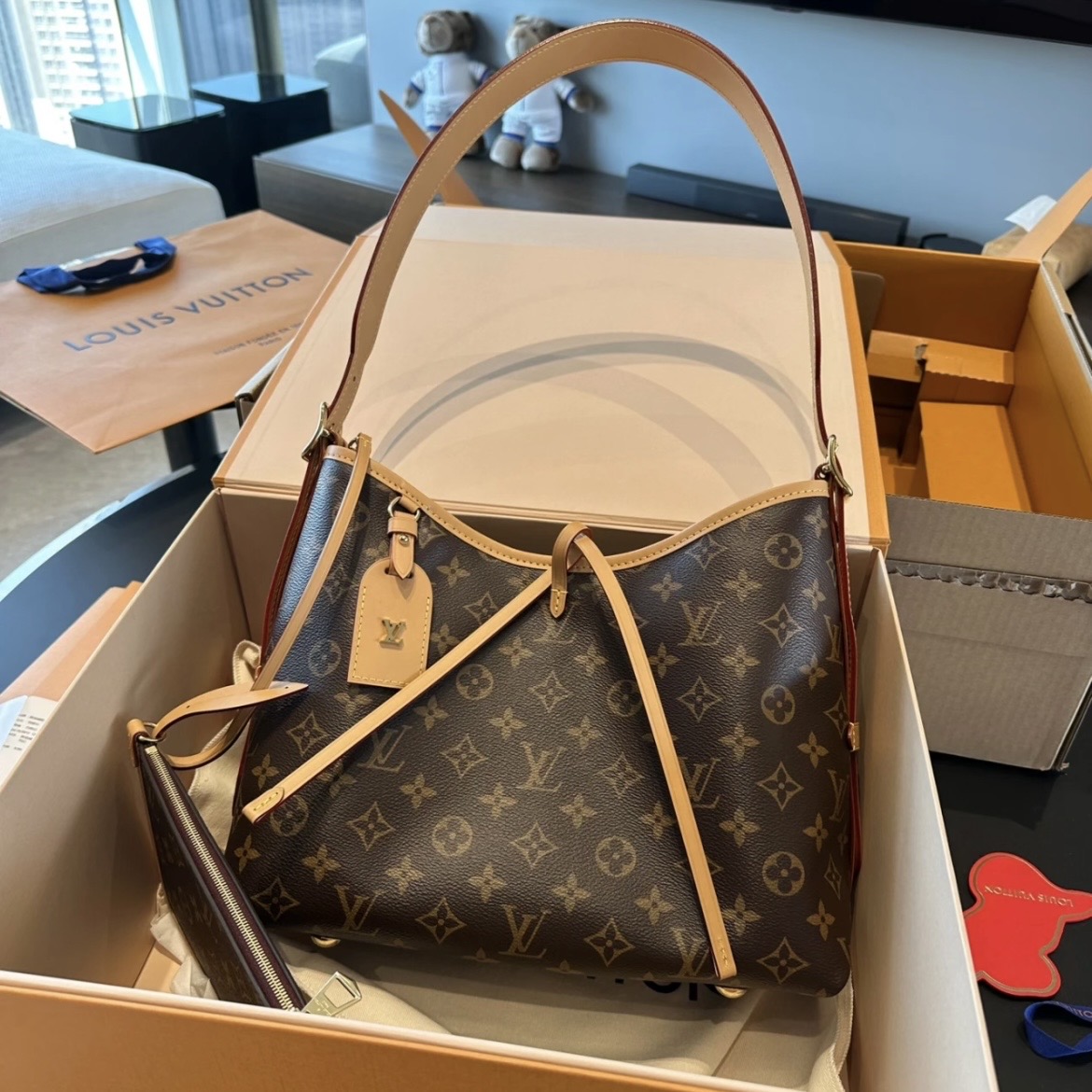 全新未使用 LouisVuitton/路易威登 小花6花 CARRYALL 小号配子袋