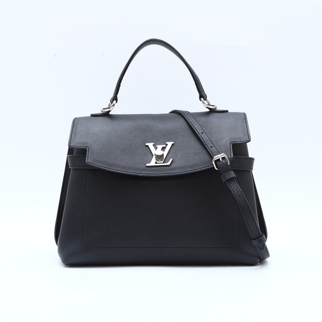 99新 LouisVuitton/路易威登 小花攀攀 手提包 黑色 皮革C 芯片