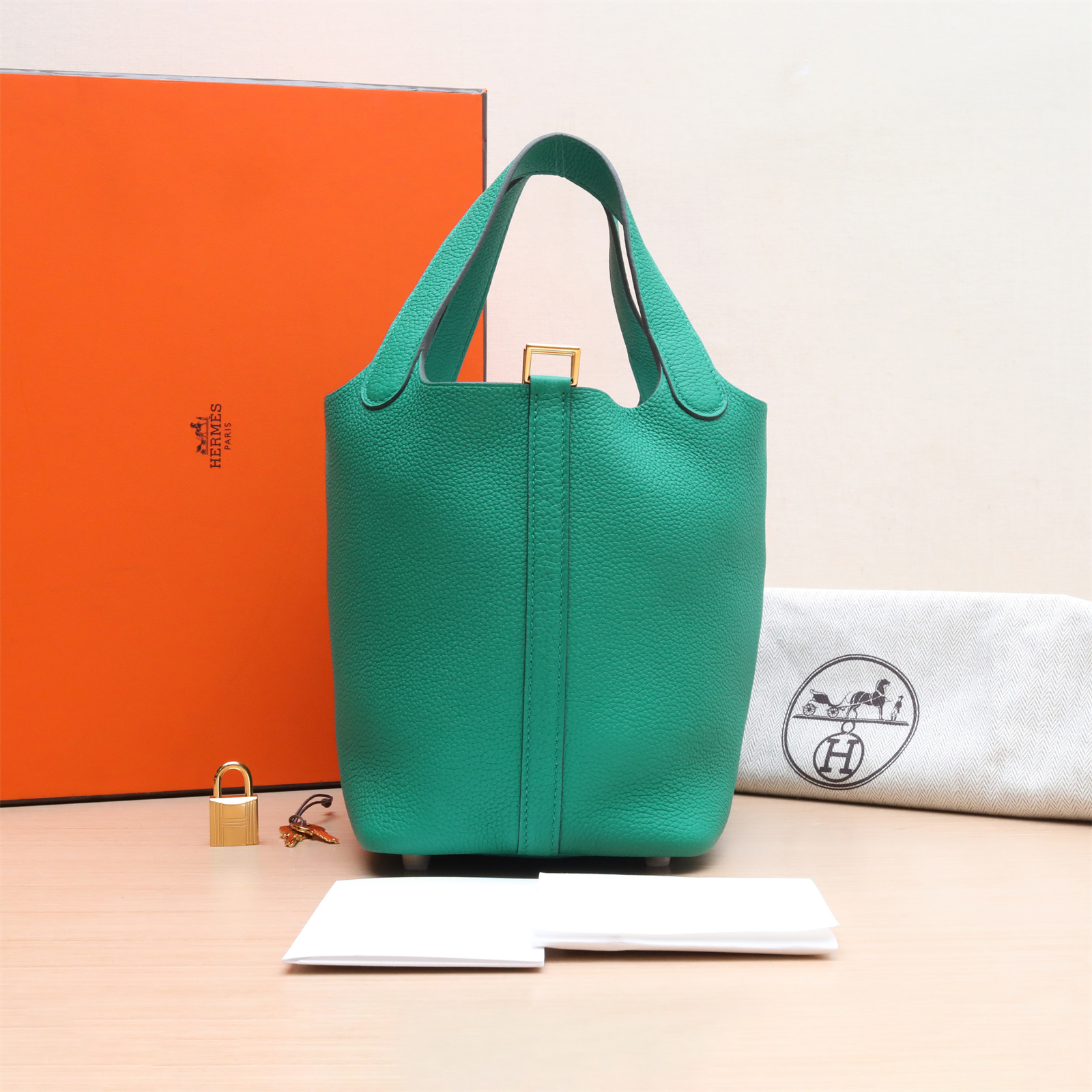 99新 Hermes/爱马仕 【33精选】65991118 菜篮子 O6帝王绿
