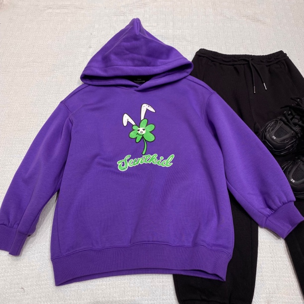 10287高端童装时尚百搭新品加绒套头卫衣B8-4-1