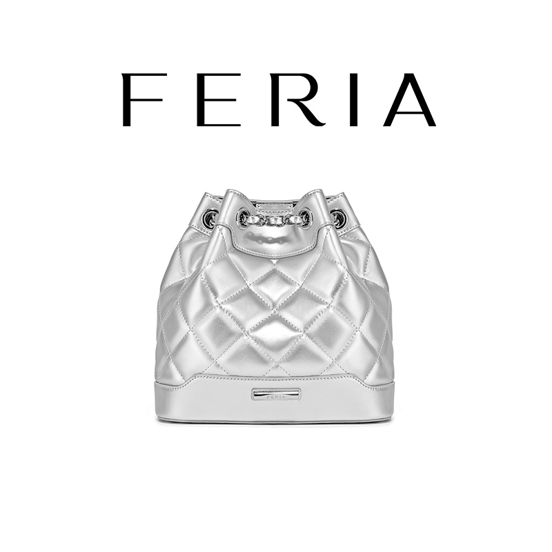 FERIA【小香风链条双肩包】FE303B128韩国小众品牌时尚轻奢百搭包YY