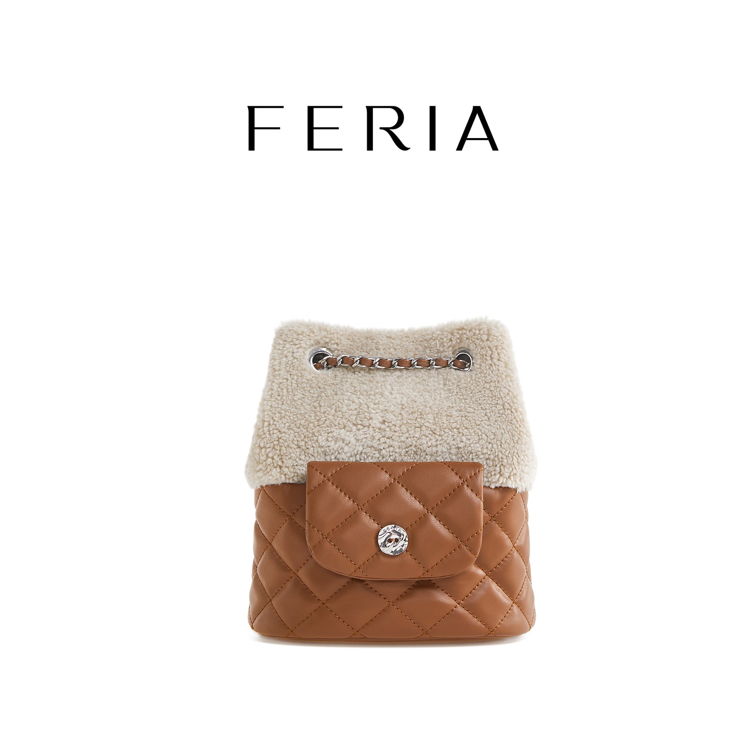【千亿万岁】FERIA【毛绒水桶包】FE308B183韩国小众品牌高级感百搭包