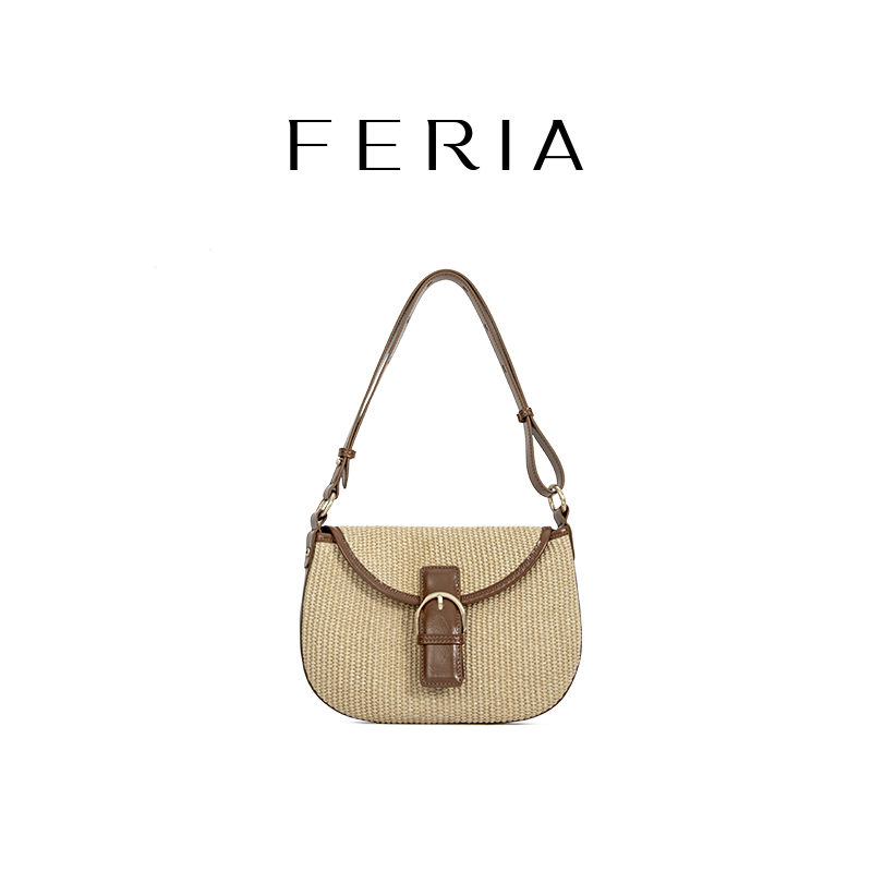 FERIA【编织马鞍包】FE404B642韩国小众品牌时尚经典包包CC