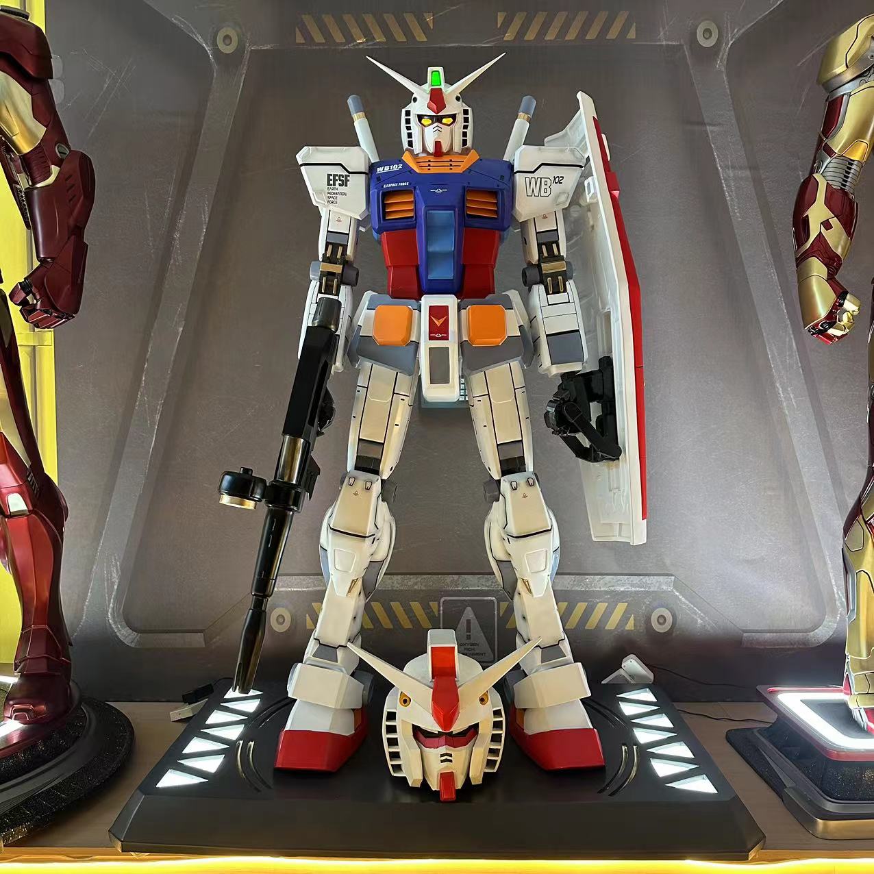 RX-78高达元祖系列 1米8高达 树脂全身像 眼睛底座可发光可拆卸