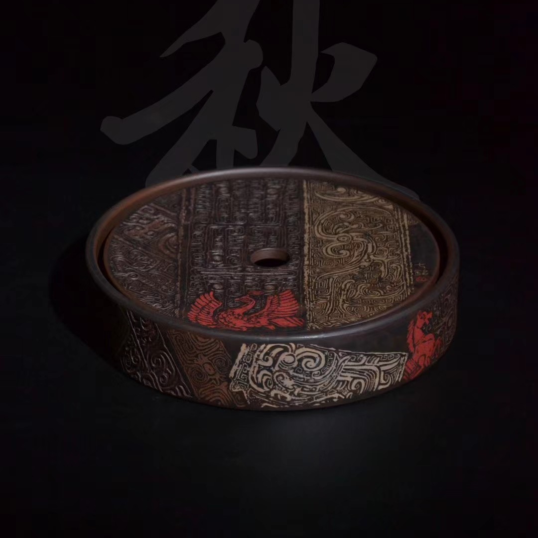 陈七铭春秋商周系列陶瓷重工壶承与家用纯手工制作高端精品茶盘