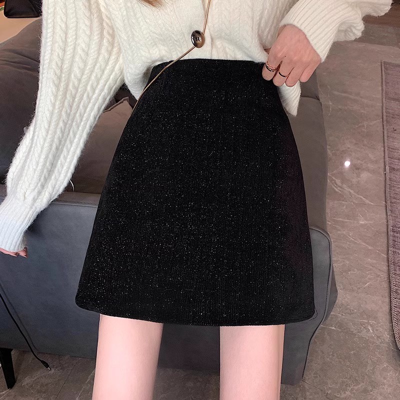毛呢半身裙子女早秋冬季2024年新款a字短裙高腰小个子包臀爆款春
