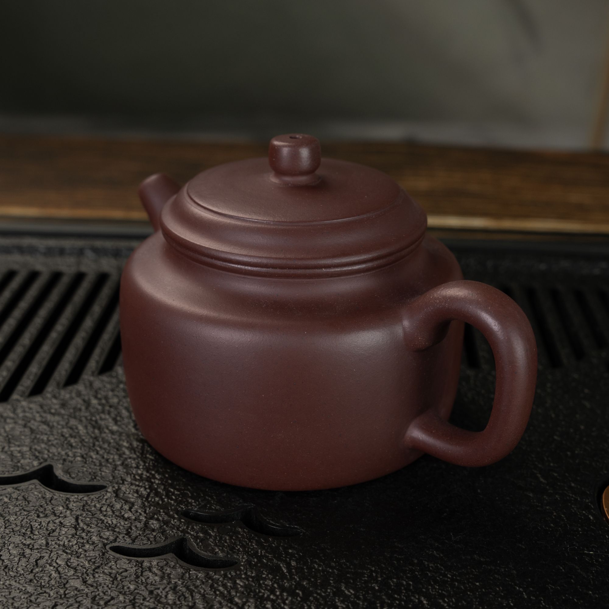 ZSMT-1142宜兴紫砂原矿手工壶龙血砂德钟素德钟180cc