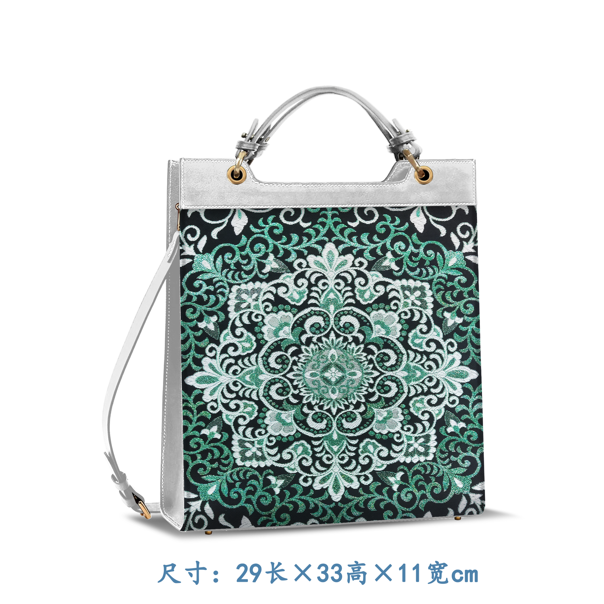 唐锦刺绣缂丝玉虫龙鳞宝石帛工艺托特包，丝巾，背包