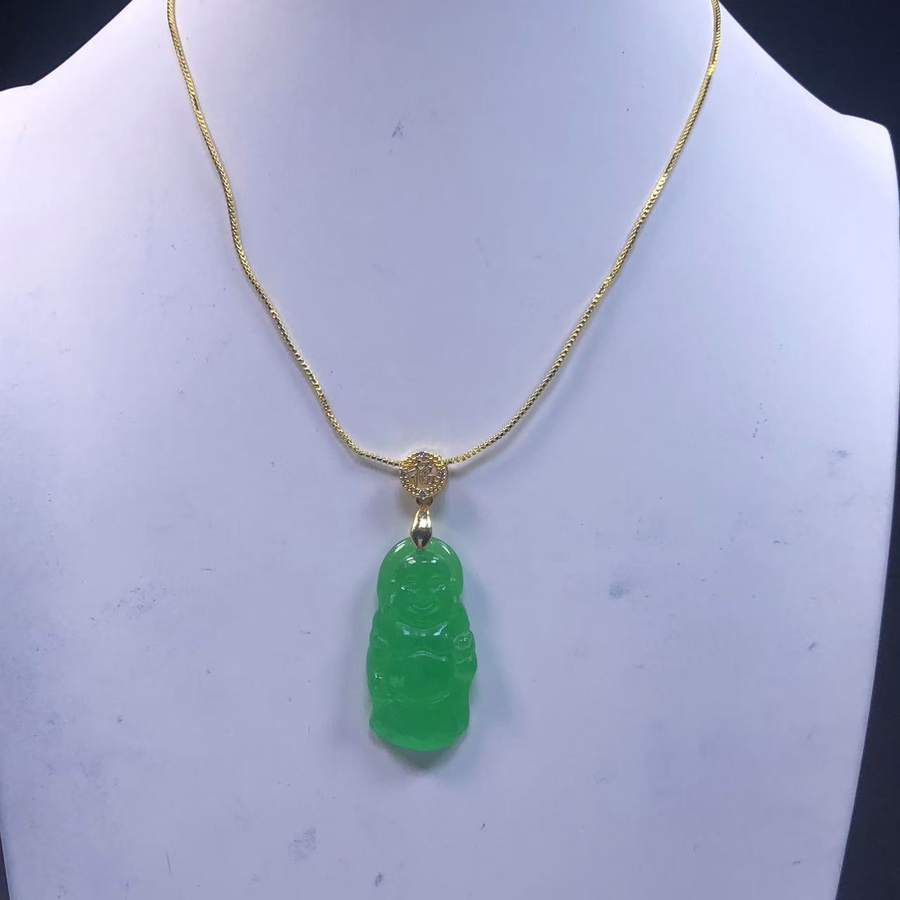 其它雕绿色宝宝佛吊坠L43