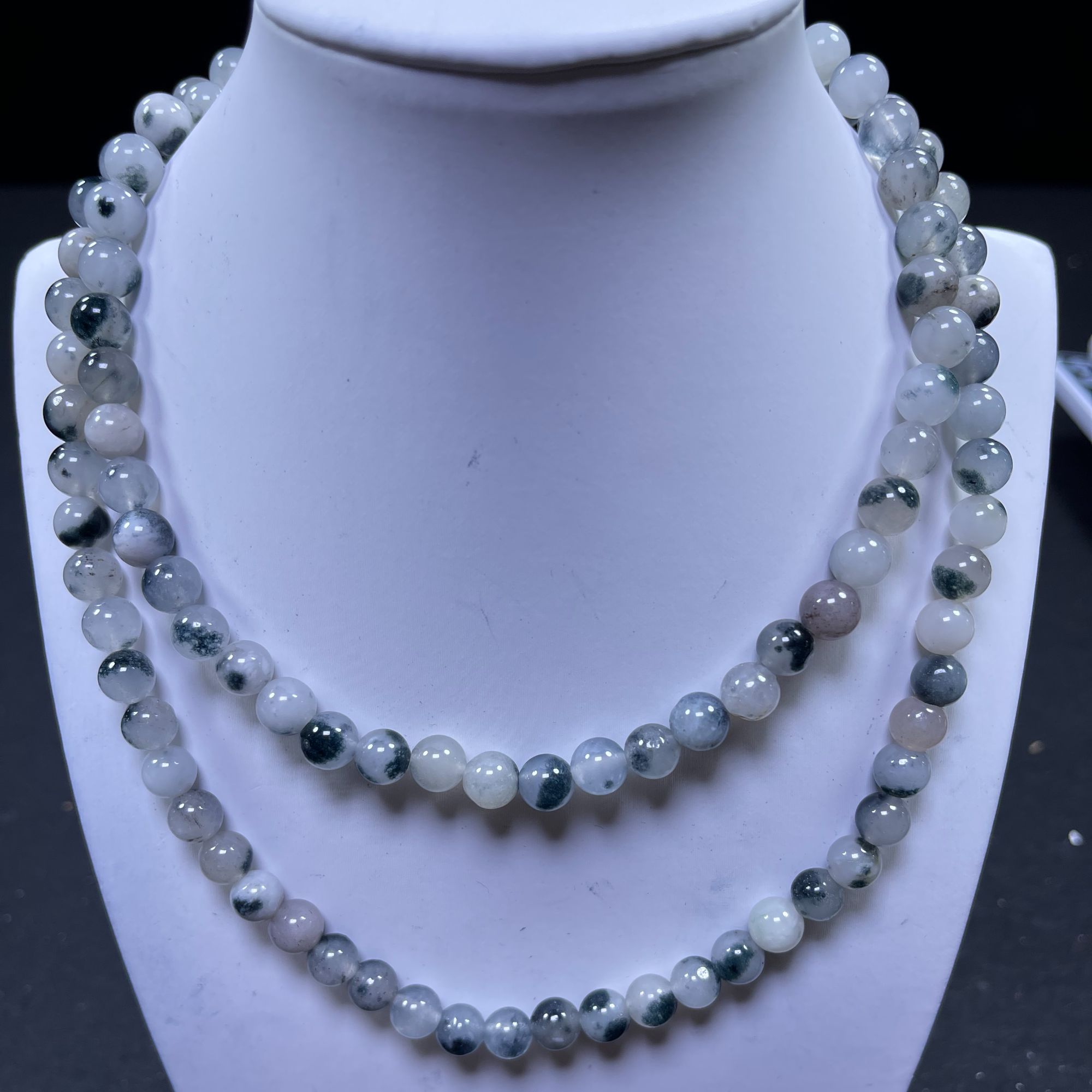 黑白8mm108项链发一条J56