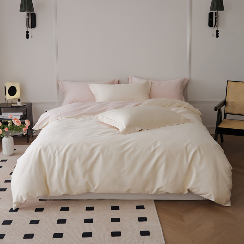 【简约款】100支新疆长绒棉四件套简约纯色全棉轻奢高级床单套件