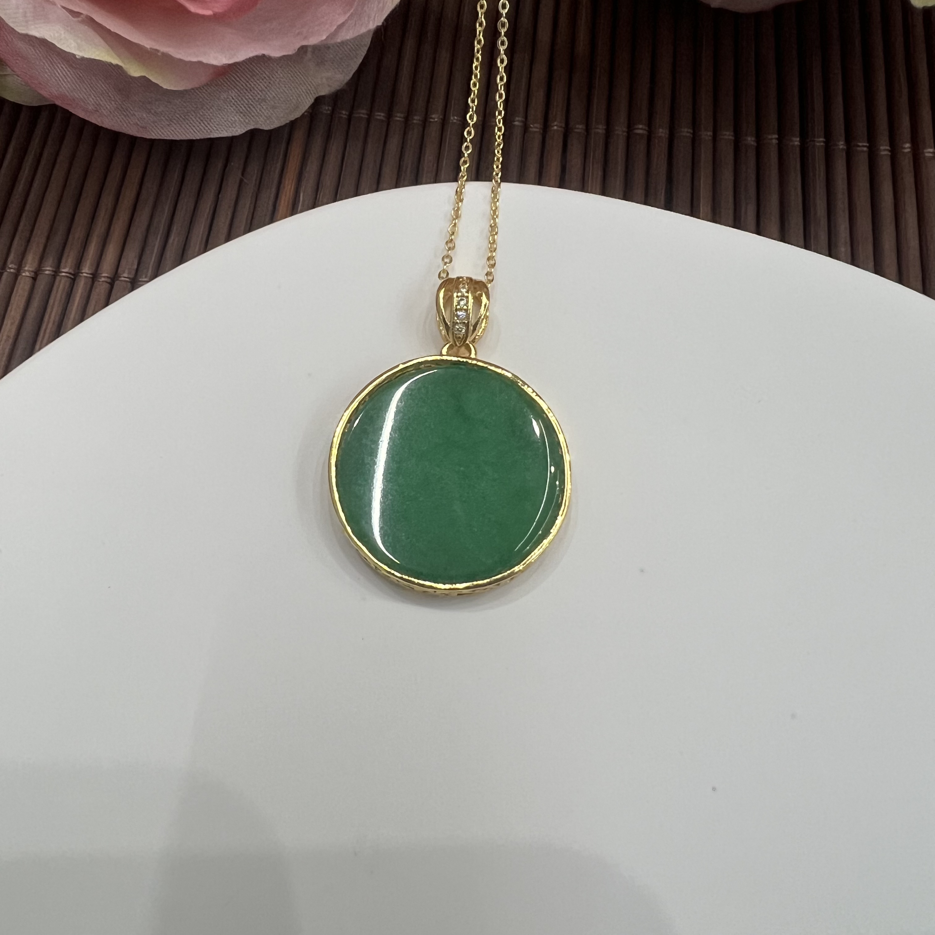 高定珠宝翡翠包边吊坠RX308S0018