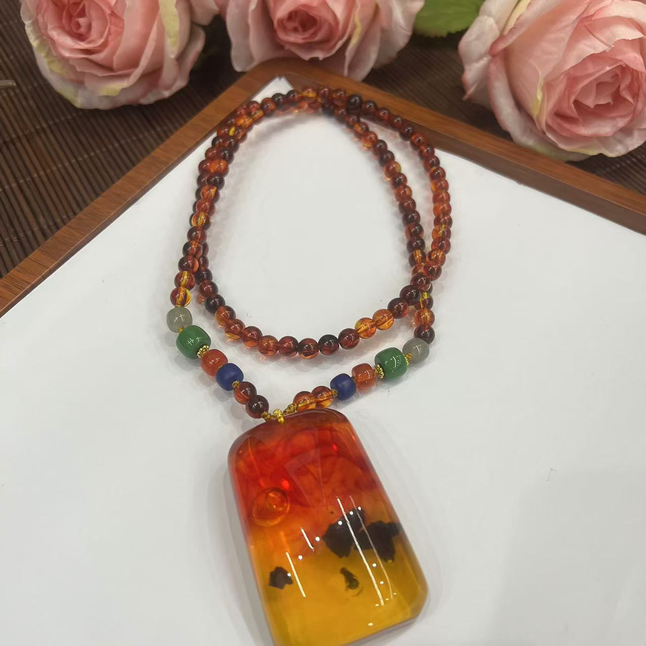 高定珠宝虫珀项链ZX479S088