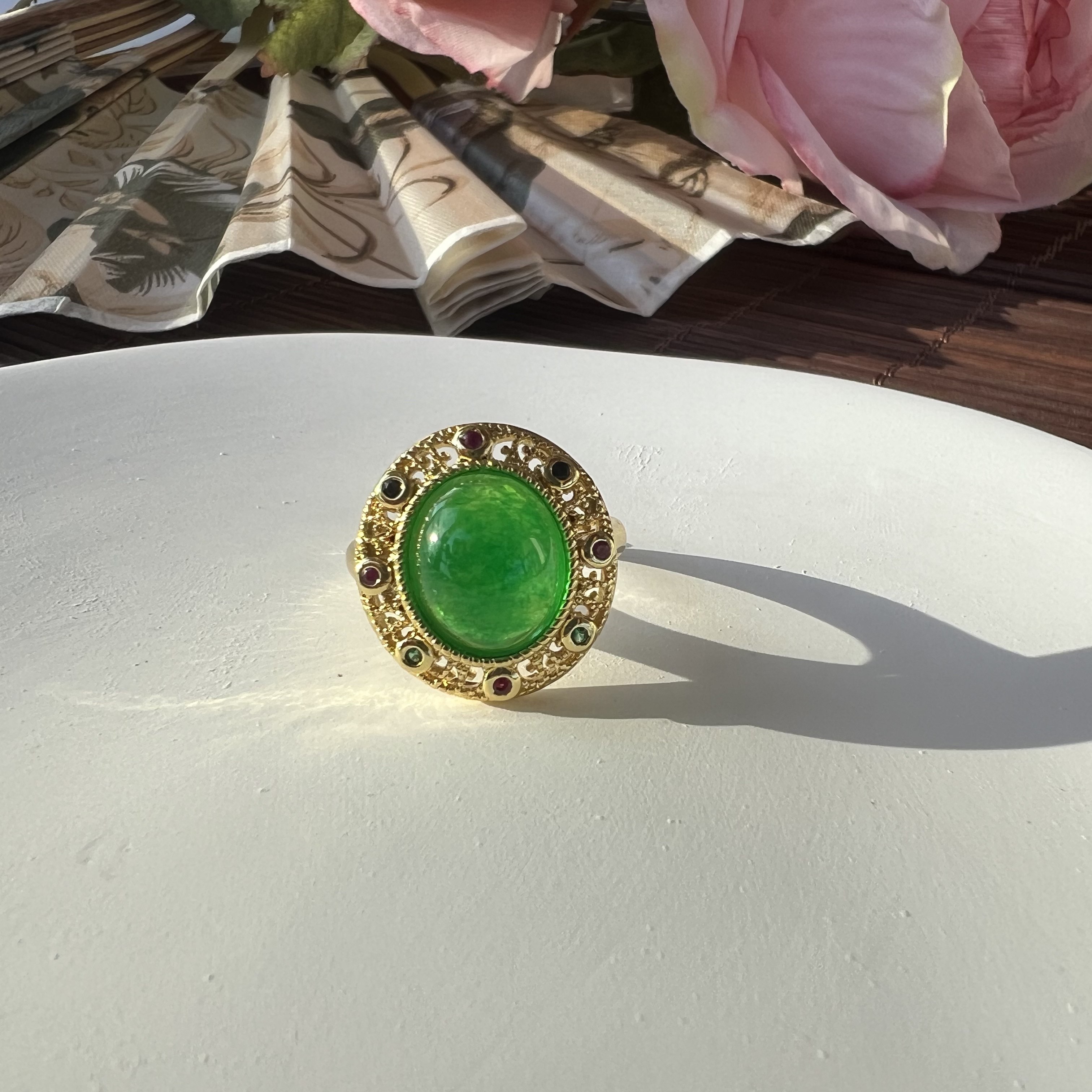 高定珠宝翡翠戒指XF322S838