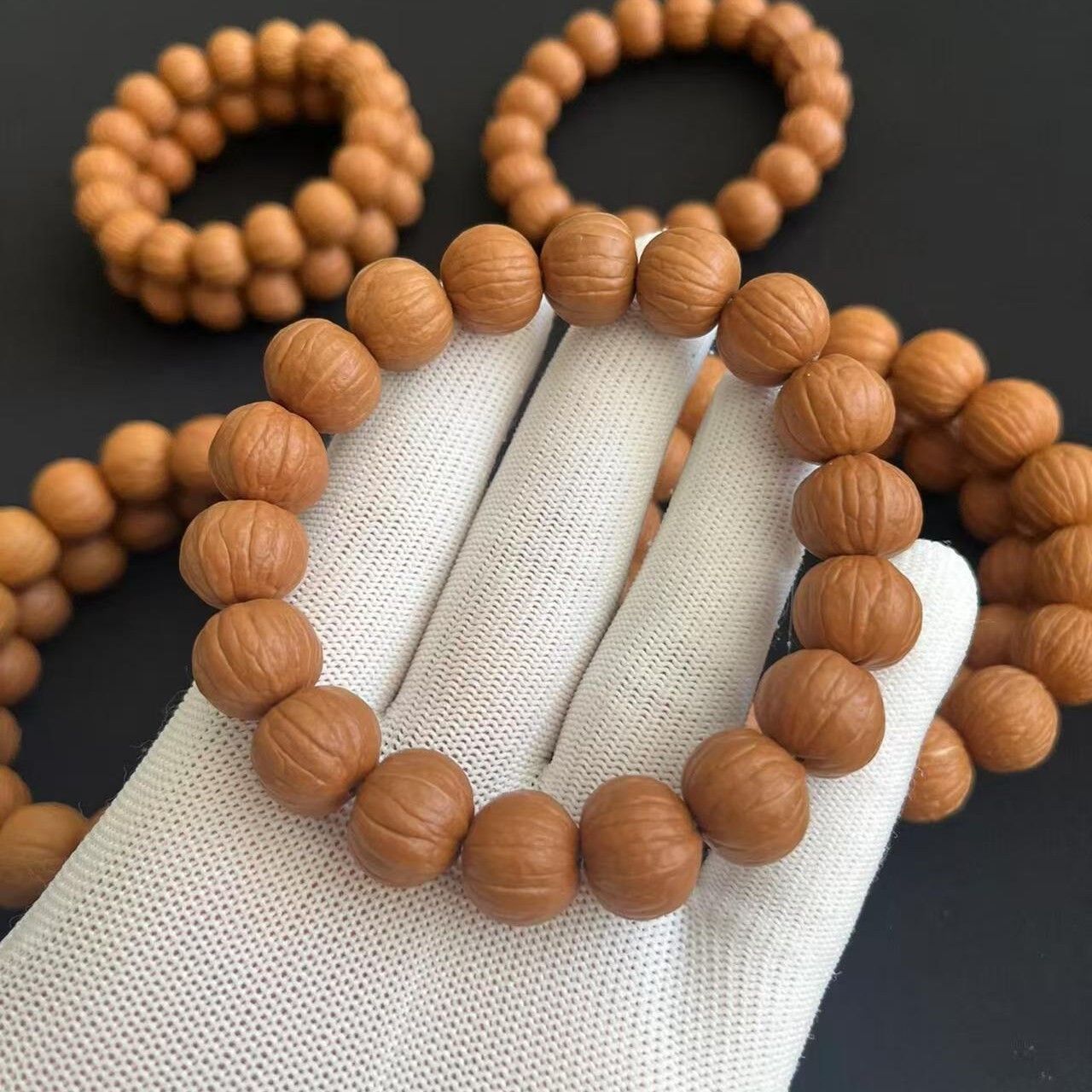 双鳍南瓜14-17mm+猴头核桃手串四大名核文玩好物盘玩手感好