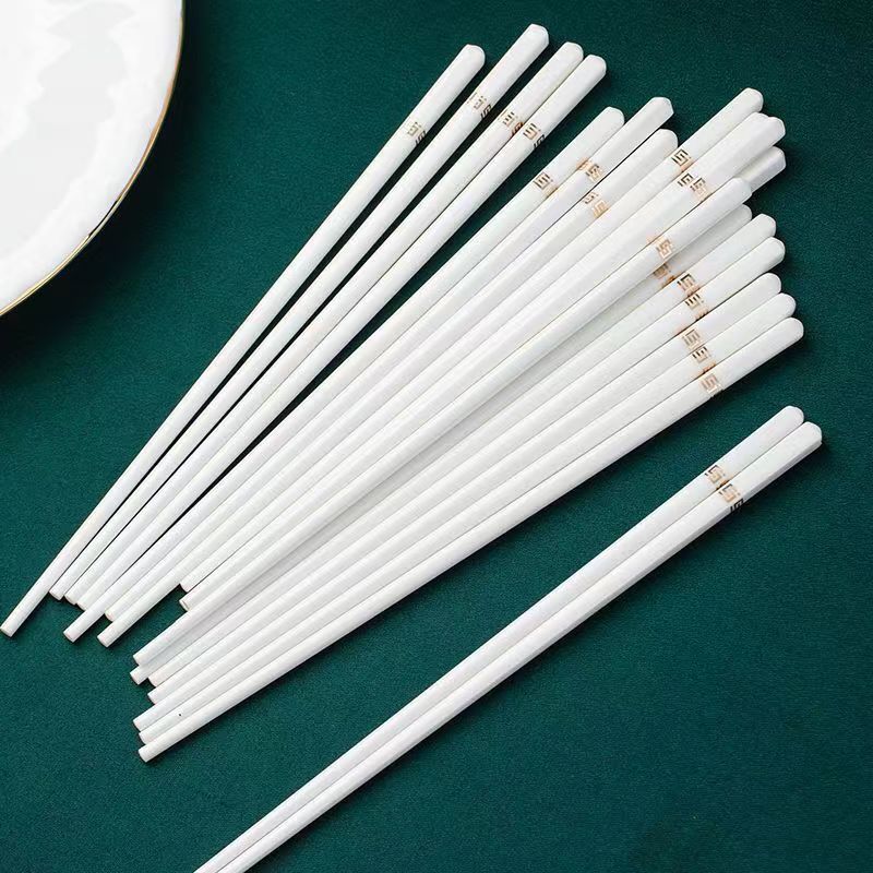 【句途】10双金镶玉陶瓷筷子家用中式筷子