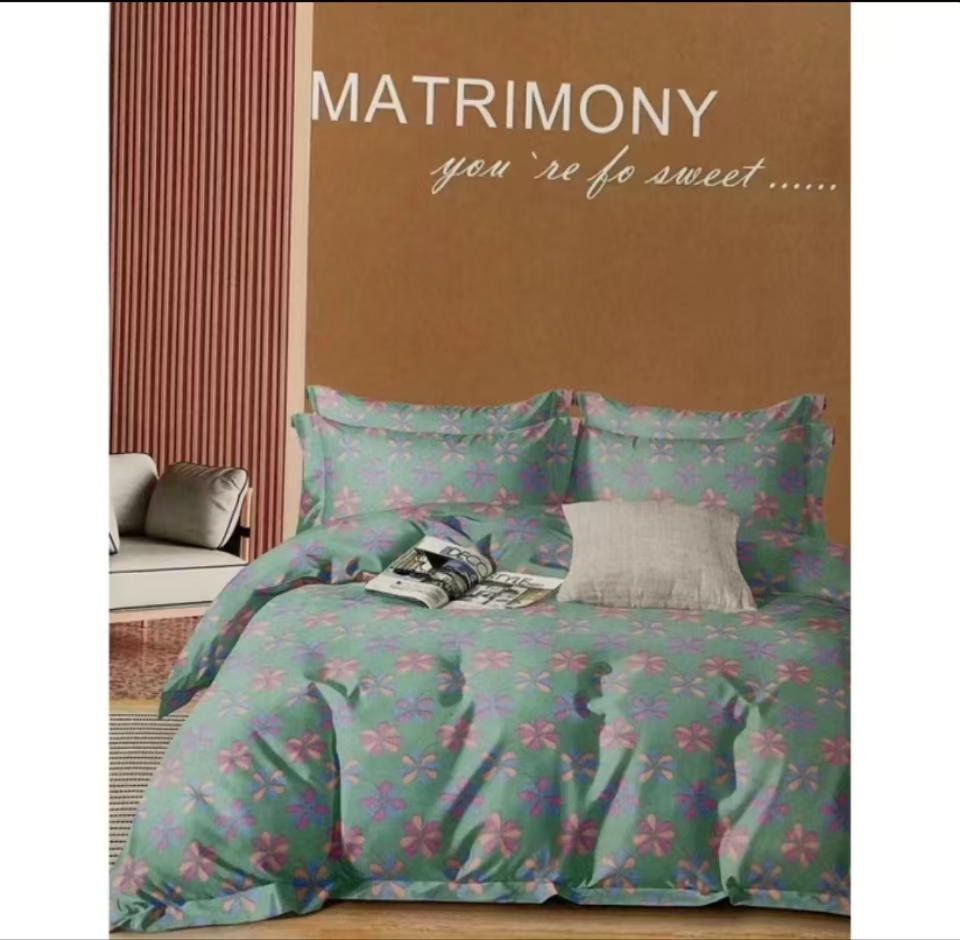 【天祥家纺】新款花开绿床单被罩亲肤透气