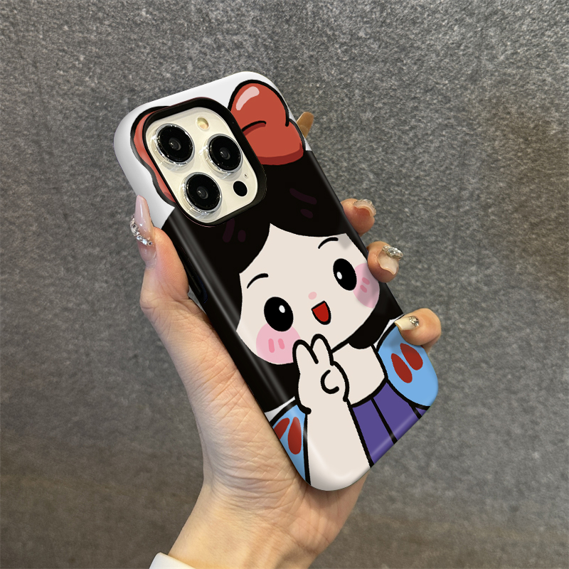 网红可爱白雪公主苹果15promax二合一菲林手机壳iPhone14/13/12/x