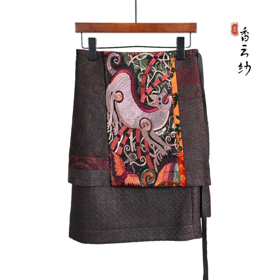 【走心非遗】香云纱短裤23Z11706时尚复古中式拼接桑蚕丝个性国潮