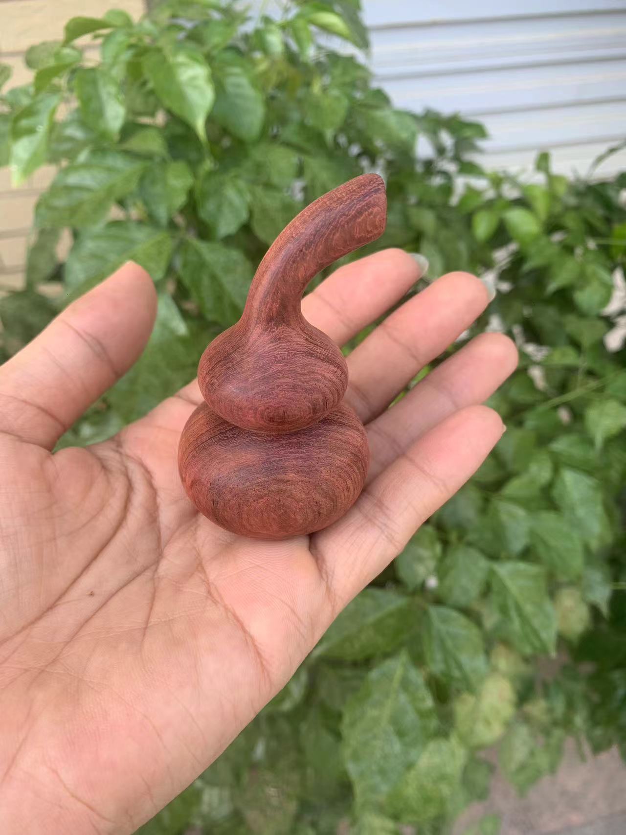缅花实木小葫芦手把件3.8x7cm